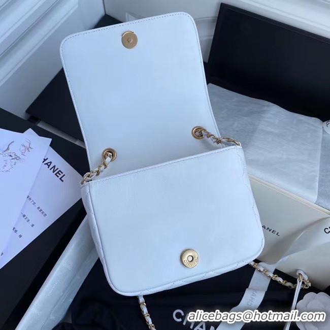 Charming Chanel Original Lather Flap Bag AS3699 white