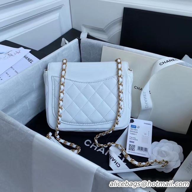 Charming Chanel Original Lather Flap Bag AS3699 white