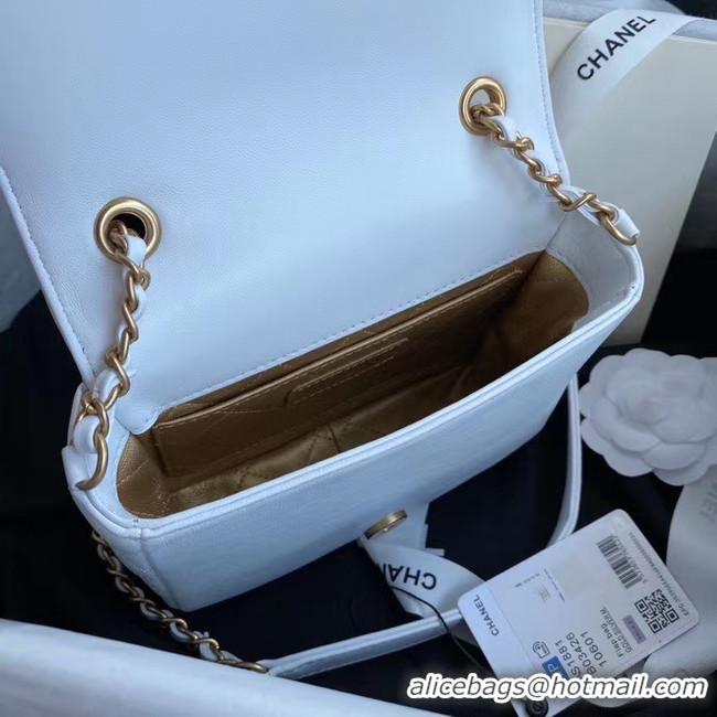 Charming Chanel Original Lather Flap Bag AS3699 white