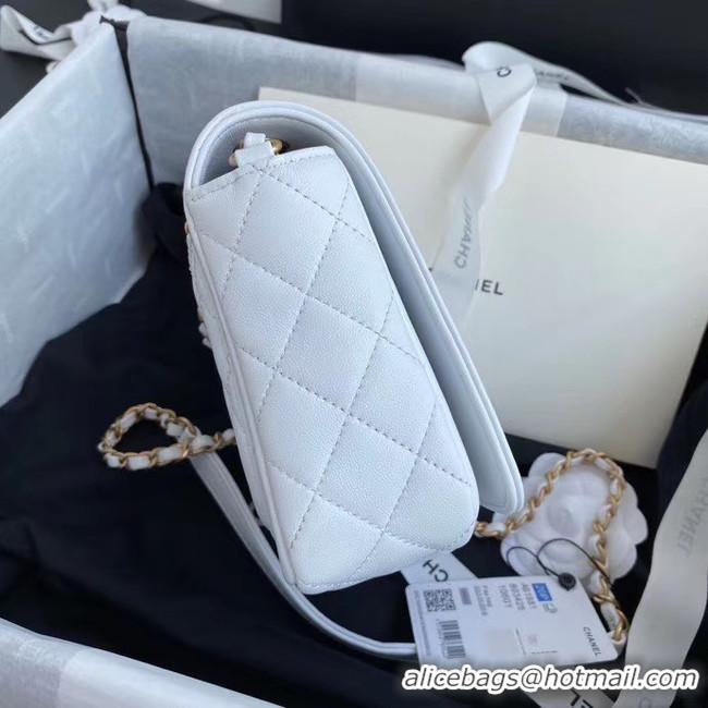 Charming Chanel Original Lather Flap Bag AS3699 white