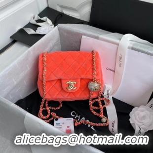 Perfect Chanel Original Small velvet flap bag AS1115 orange