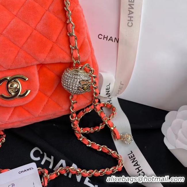 Perfect Chanel Original Small velvet flap bag AS1115 orange