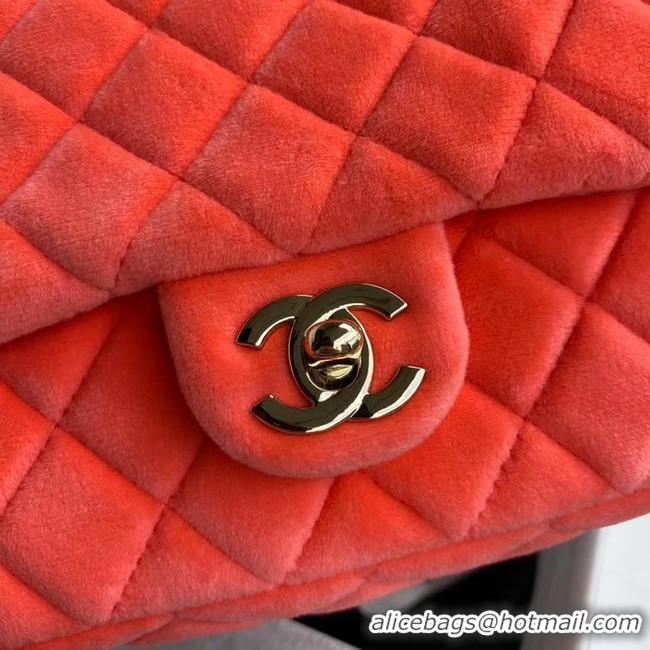 Perfect Chanel Original Small velvet flap bag AS1115 orange