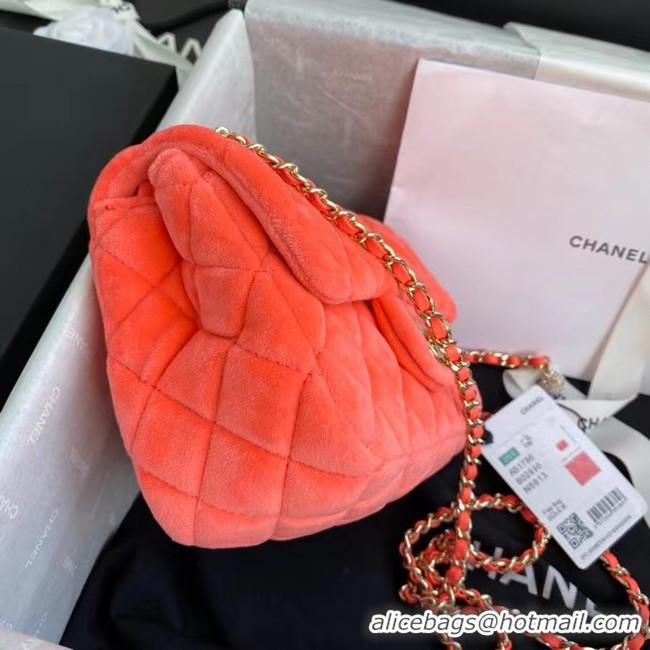 Perfect Chanel Original Small velvet flap bag AS1115 orange