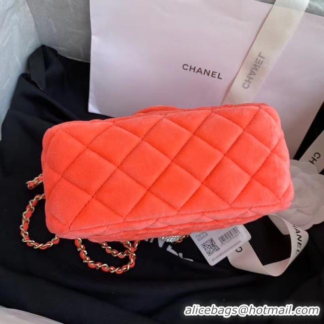 Perfect Chanel Original Small velvet flap bag AS1115 orange