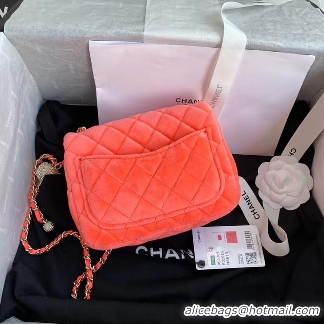 Perfect Chanel Original Small velvet flap bag AS1115 orange