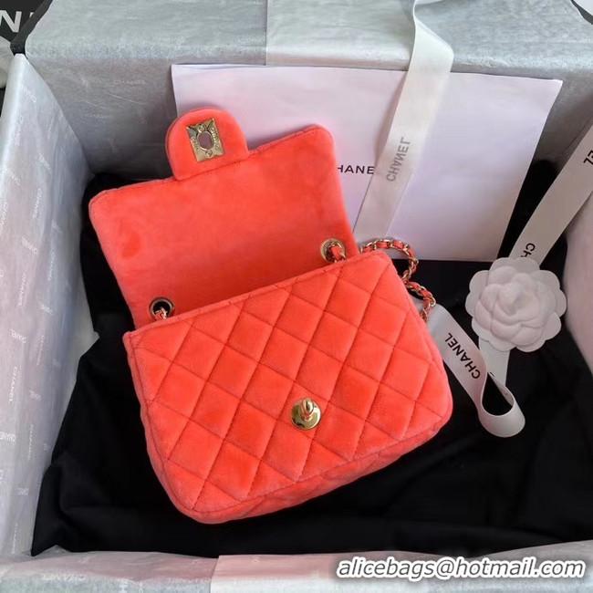 Perfect Chanel Original Small velvet flap bag AS1115 orange