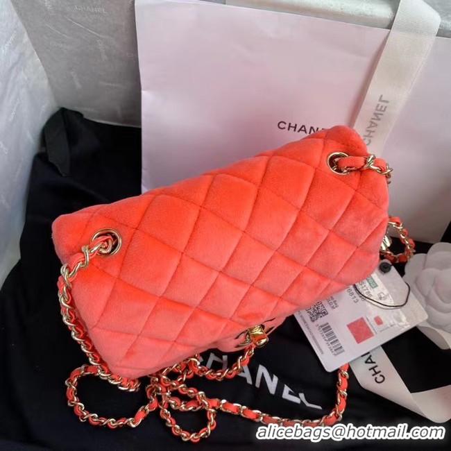 Perfect Chanel Original Small velvet flap bag AS1115 orange