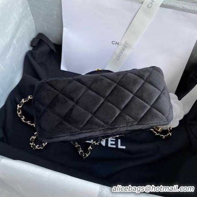 New Design Chanel Original Small velvet flap bag AS1115 black