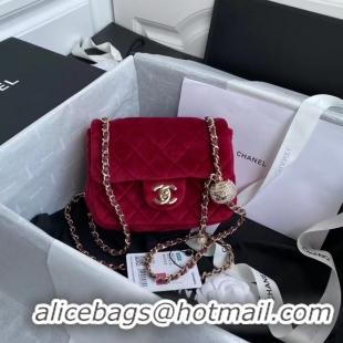 Good Product Chanel Original Small velvet flap bag AS1115 red