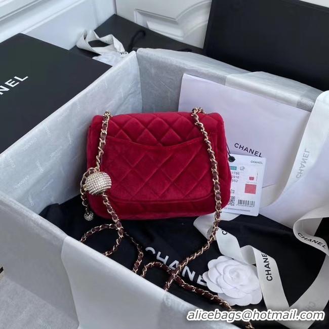 Good Product Chanel Original Small velvet flap bag AS1115 red