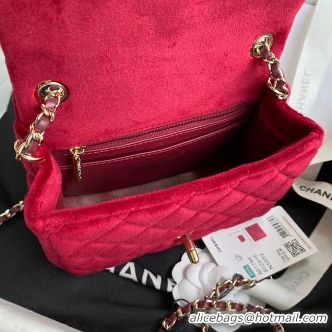 Good Product Chanel Original Small velvet flap bag AS1115 red