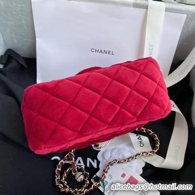 Good Product Chanel Original Small velvet flap bag AS1115 red