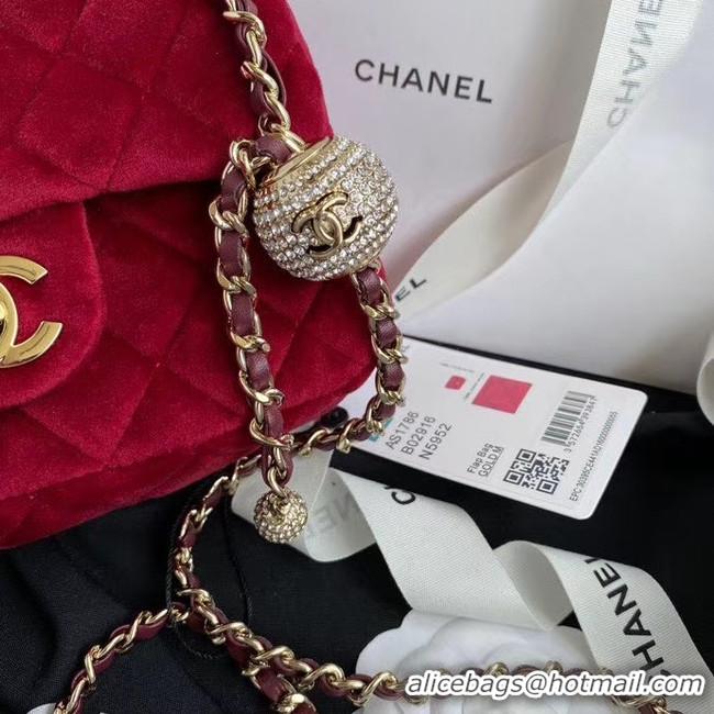 Good Product Chanel Original Small velvet flap bag AS1115 red