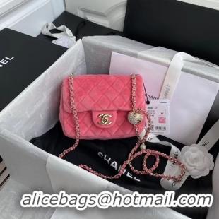 Best Quality Chanel Original Small velvet flap bag AS1115 rose