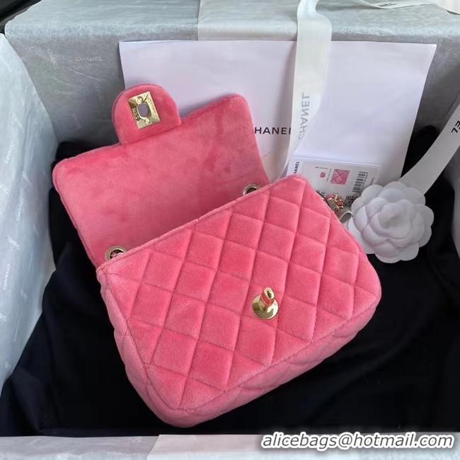 Best Quality Chanel Original Small velvet flap bag AS1115 rose