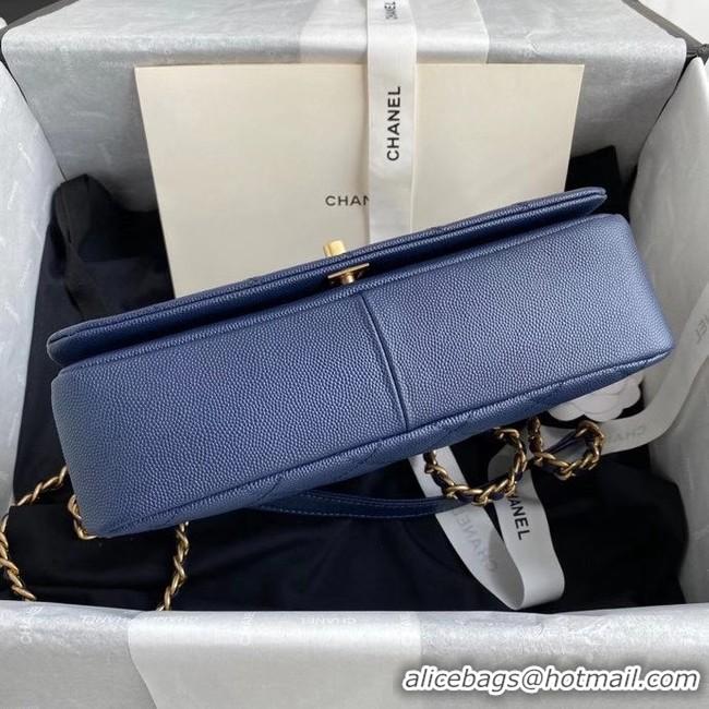 Popular Style Chanel Original Lather Flap Bag AS36555 blue