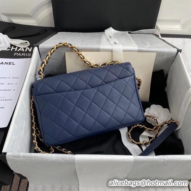 Popular Style Chanel Original Lather Flap Bag AS36555 blue