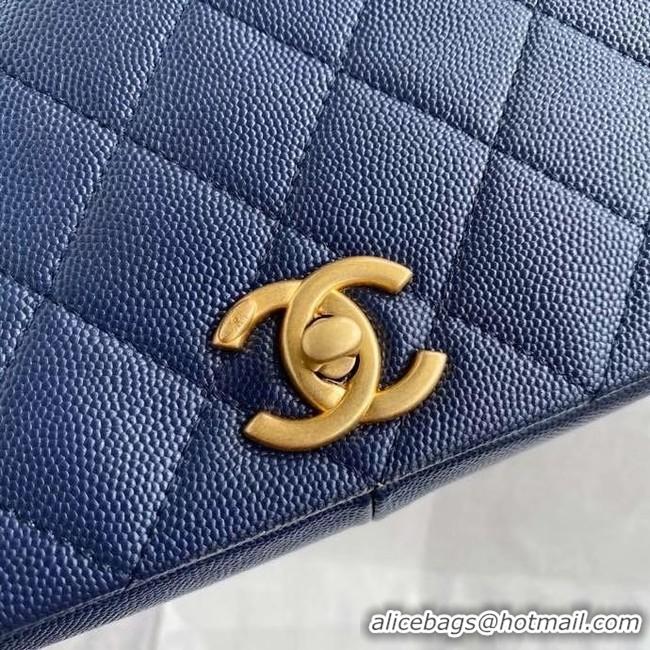 Popular Style Chanel Original Lather Flap Bag AS36555 blue