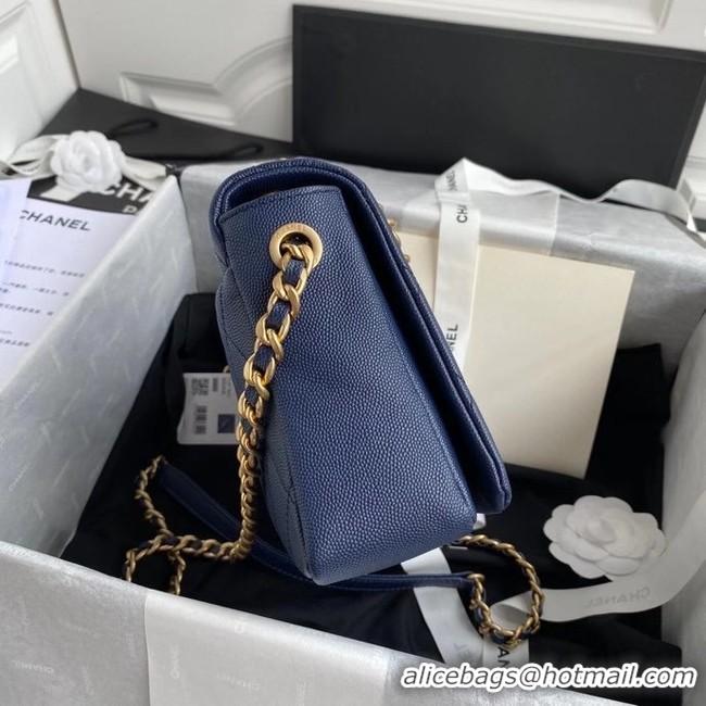 Popular Style Chanel Original Lather Flap Bag AS36555 blue