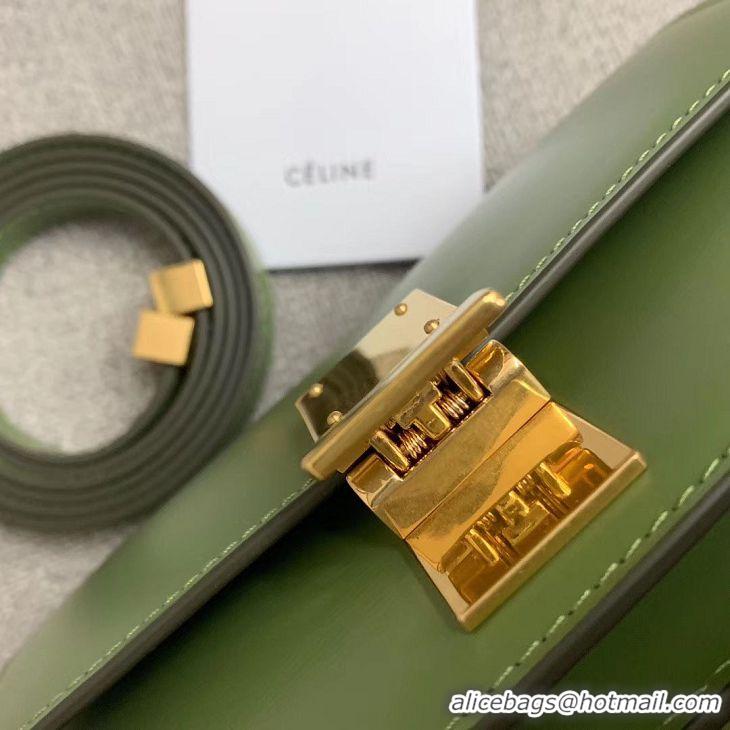 Good Taste Celine Classic Box Teen Flap Bag Original Calfskin Leather 3379 Green