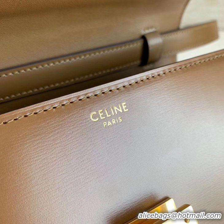 Discount Celine Classic Box Teen Flap Bag Original Calfskin Leather 3379 Brown