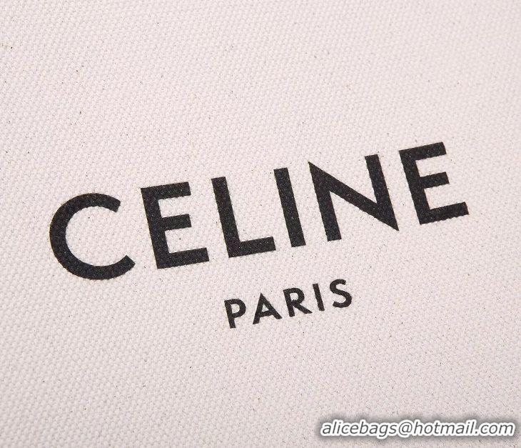 Classic Celine TEEN TRIOMPHE BAG IN TRIOMPHE CANVAS AND CALFSKIN CL91041 white