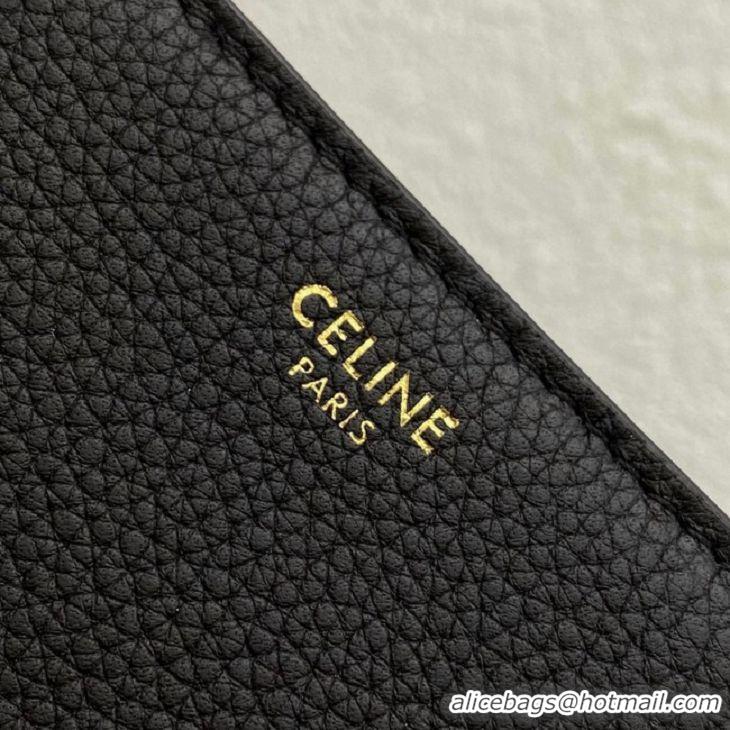 Fashion Luxury Celine LARGE SOFT 16 BAG IN SUPPLE GRAINED CALFSKIN 194043 BLACK 