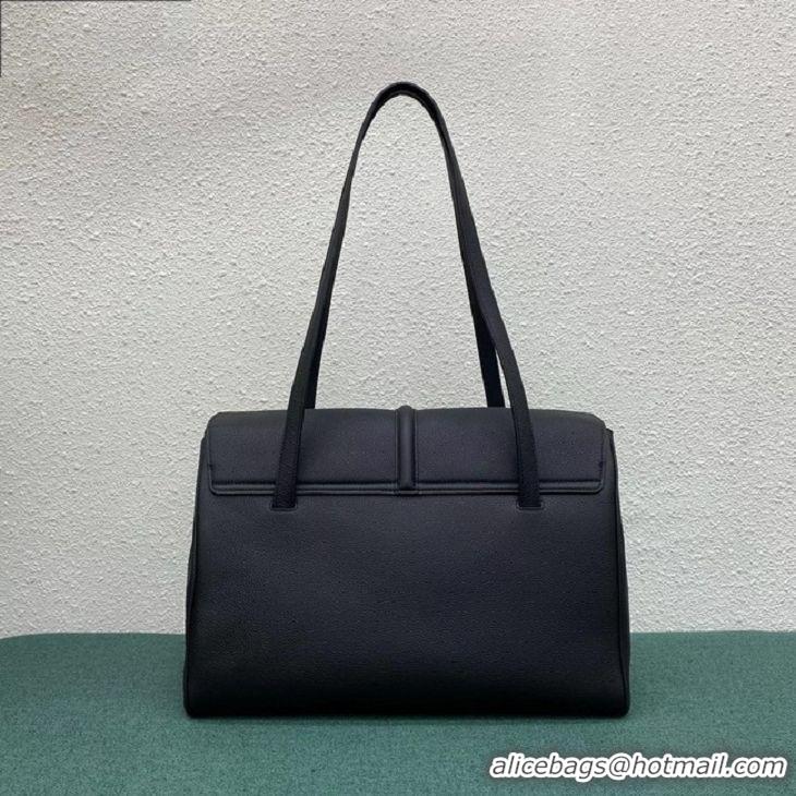 Fashion Luxury Celine LARGE SOFT 16 BAG IN SUPPLE GRAINED CALFSKIN 194043 BLACK 