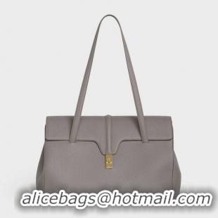 Luxury Classic Celine LARGE SOFT 16 BAG IN SUPPLE GRAINED CALFSKIN 194043 GREY