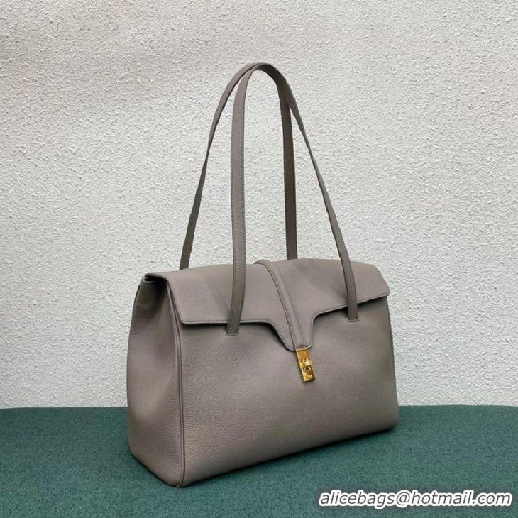 Luxury Classic Celine LARGE SOFT 16 BAG IN SUPPLE GRAINED CALFSKIN 194043 GREY