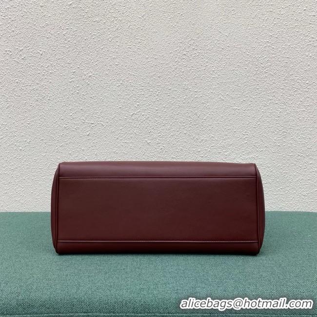 Luxury Celine LARGE SOFT 16 BAG IN SUPPLE GRAINED CALFSKIN 194043 Burgundy