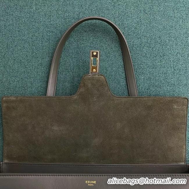 Original Cheap Celine LARGE SOFT 16 BAG IN SUPPLE GRAINED CALFSKIN 194043 green