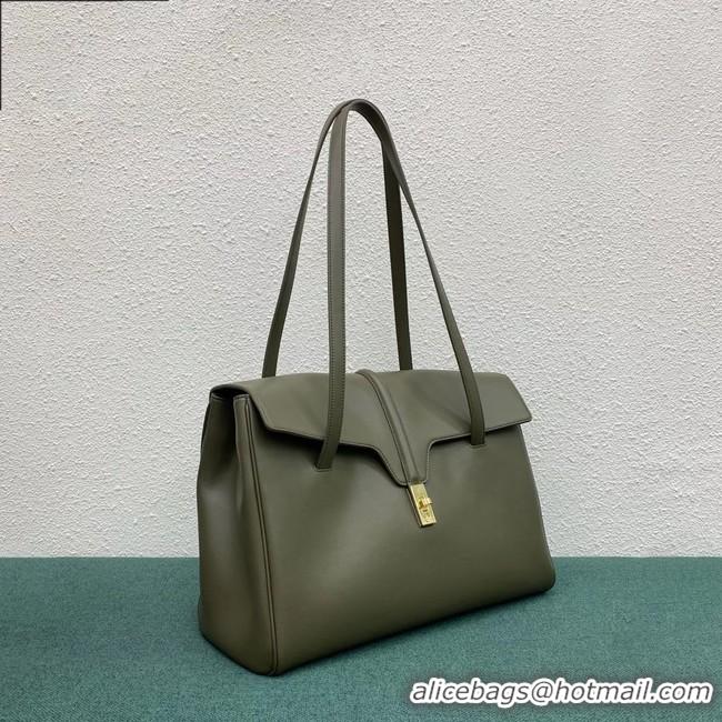 Original Cheap Celine LARGE SOFT 16 BAG IN SUPPLE GRAINED CALFSKIN 194043 green