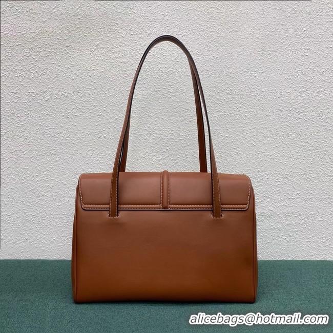 Stylish Celine LARGE SOFT 16 BAG IN SUPPLE GRAINED CALFSKIN 194043 Brown