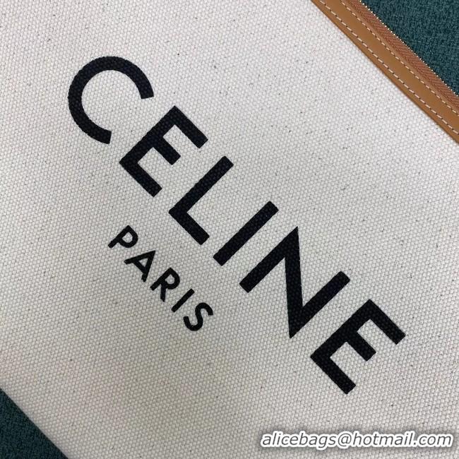 Purchase Celine CLUTCHES LARGE POUCH IN COTTON WITH CELINE PRINT AND CALFSKIN 10B802B BROWN