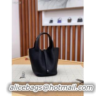 Luxury Hermes Picotin Lock 22cm Bags Original Litchi Leather HPL1048 Black