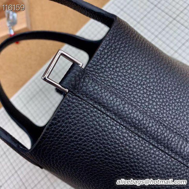 Luxury Hermes Picotin Lock 22cm Bags Original Litchi Leather HPL1048 Black