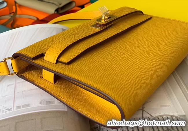 Sumptuous Hermes Original kelly espom leather to go woc Bag H4087 yellow