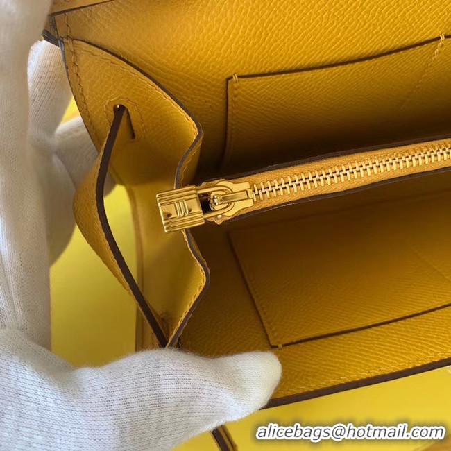 Sumptuous Hermes Original kelly espom leather to go woc Bag H4087 yellow