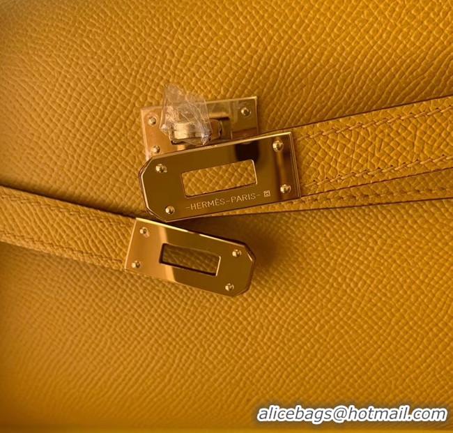 Sumptuous Hermes Original kelly espom leather to go woc Bag H4087 yellow