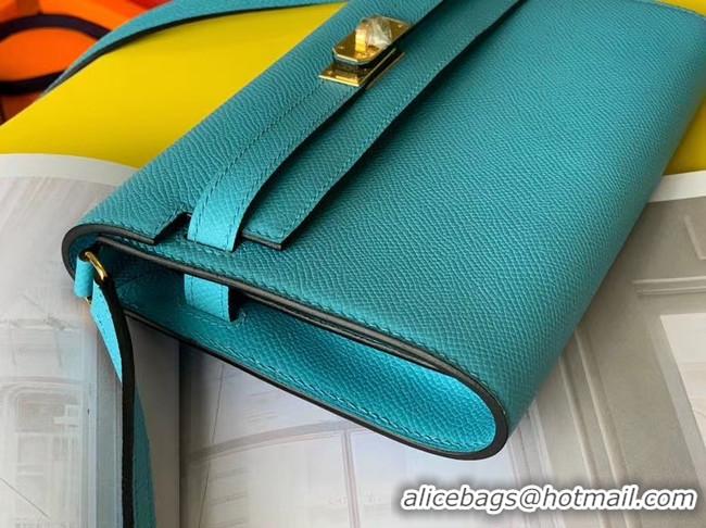 Luxury Classic Hermes Original kelly espom leather to go woc Bag H4087 blue