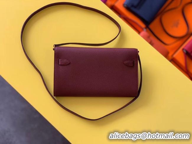 Perfect Hermes Original kelly espom leather to go woc Bag H4087 Burgundy