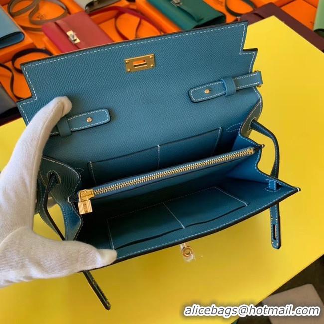 Perfect Hermes Original kelly espom leather to go woc Bag H4087 sky blue