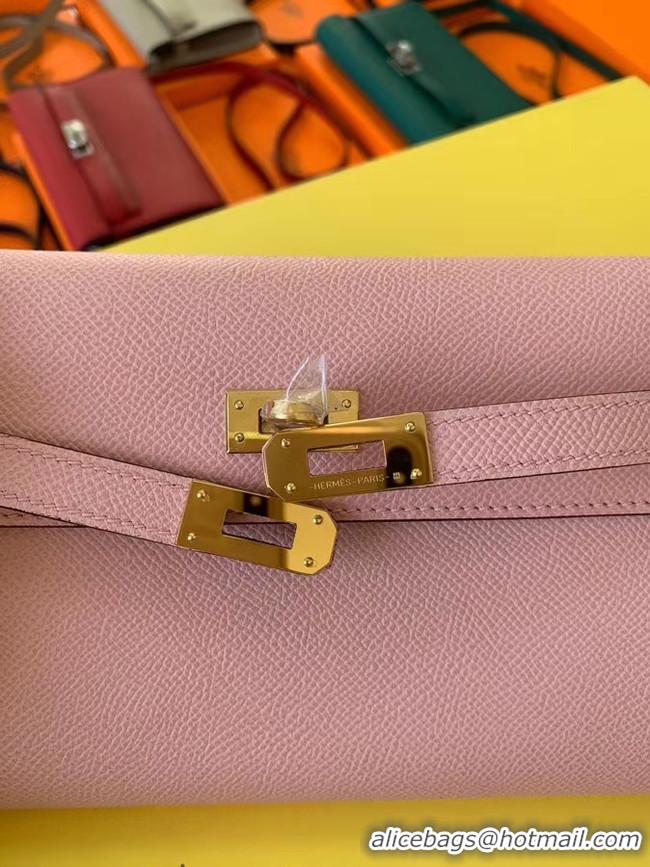 Luxury Hermes Original kelly espom leather to go woc Bag H4087 light pink