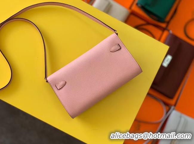 Luxury Hermes Original kelly espom leather to go woc Bag H4087 light pink