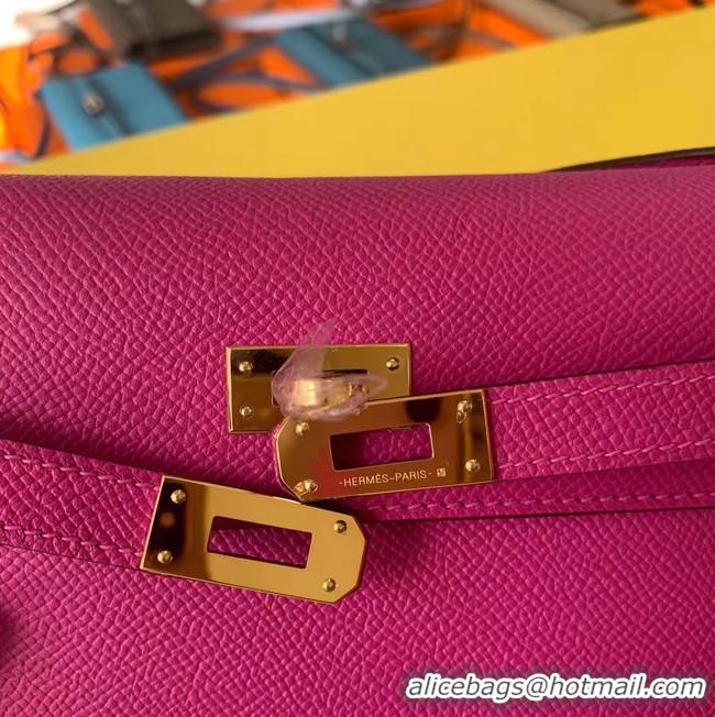 Luxury Hermes Original kelly espom leather to go woc Bag H4087 Purplish red