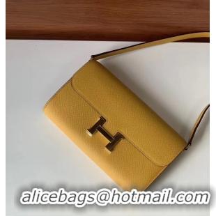 Crafted Hermes Constance to go mini Bag H4088 yellow