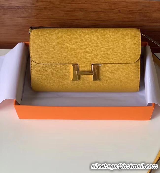 Crafted Hermes Constance to go mini Bag H4088 yellow