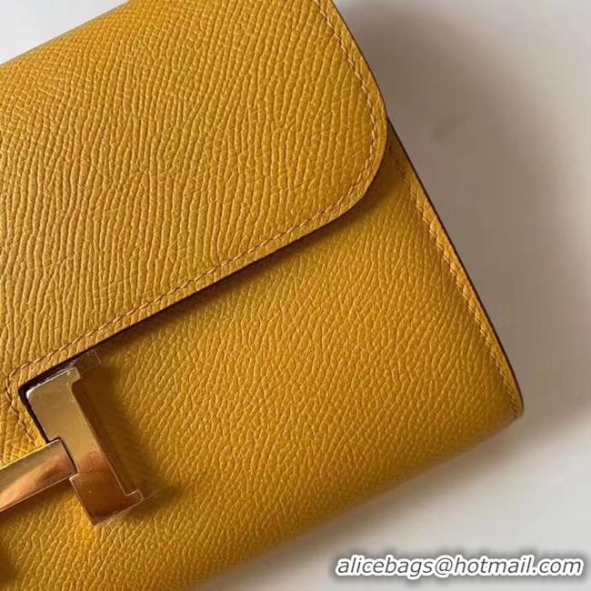 Crafted Hermes Constance to go mini Bag H4088 yellow